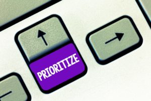 Text sign showing the word Prioritize